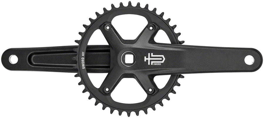 microSHIFT Sword Black 1x Crankset - 170mm, 9/10-Speed, 40t, 110 Asym BCD, JIS Square Taper Spindle Interface, Black