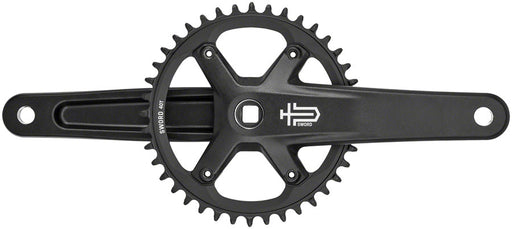 microSHIFT Sword Black 1x Crankset - 172.5mm, 9/10-Speed, 40t, 110 Asym BCD, JIS Square Taper Spindle Interface, Black