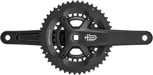 microSHIFT Sword Black 2x Crankset - 170mm, 9-Speed, 46/29t, 110/80 Asym BCD, JIS Square Taper Spindle Interface, Black