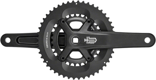 microSHIFT Sword Black 2x Crankset - 165mm, 9-Speed, 48/31t, 110/80 Asym BCD, JIS Square Taper Spindle Interface, Black