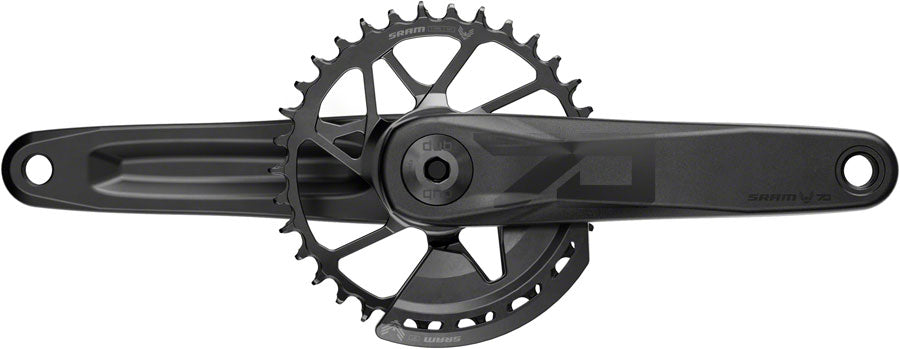 SRAM Eagle 70 T-Type Wide Crankset - 160mm, 12-Speed, 32t Chainring, Direct Mount, 2-Guards, DUB Spindle Interface, Black