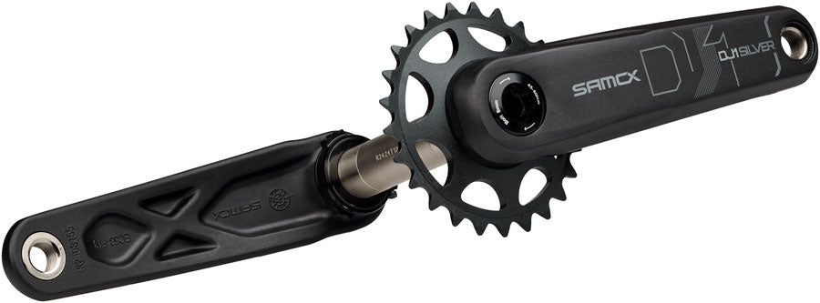 Samox Silver DJ-1 Crankset - 155mm, 3-Bolt Direct Mount 25t Chainring, 24mm Chromoly Spindle, Black