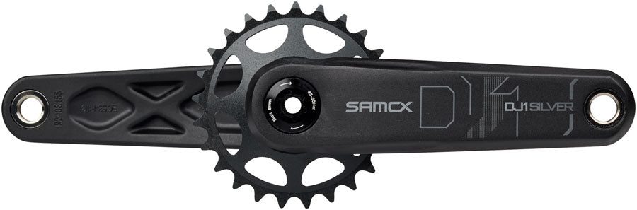 Samox Silver DJ-1 Crankset - 160mm, 3-Bolt Direct Mount 25t Chainring, 24mm Chromoly Spindle, Black