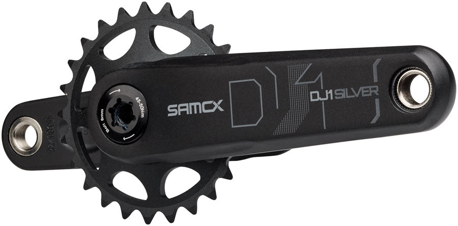 Samox Silver DJ-1 Crankset - 155mm, 3-Bolt Direct Mount 25t Chainring, 24mm Chromoly Spindle, Black
