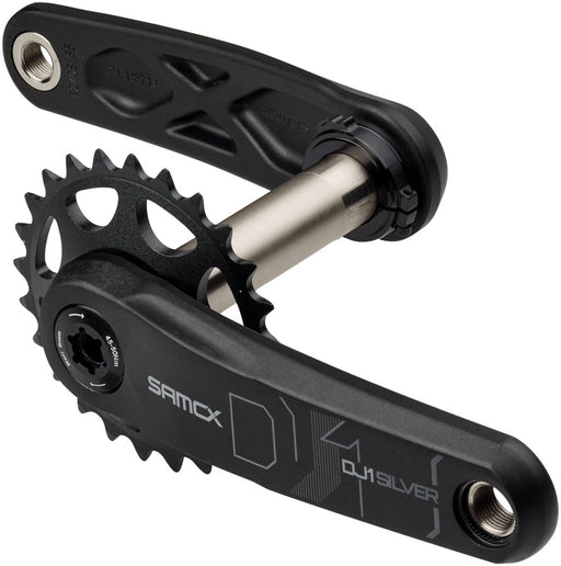 Samox Silver DJ-1 Crankset - 155mm, 3-Bolt Direct Mount 25t Chainring, 24mm Chromoly Spindle, Black