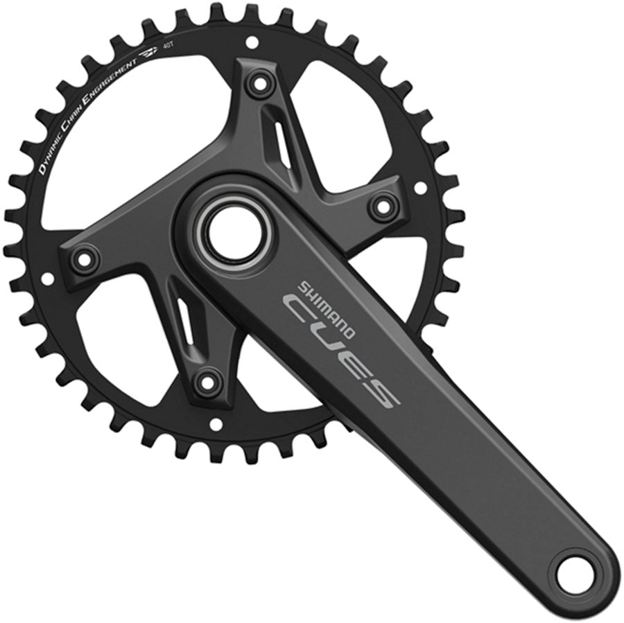 Shimano CUES FC-U6030-1 Crankset - 172.5mm, 9/10/11-Speed, 40t, Asymmetric 110 BCD, Black