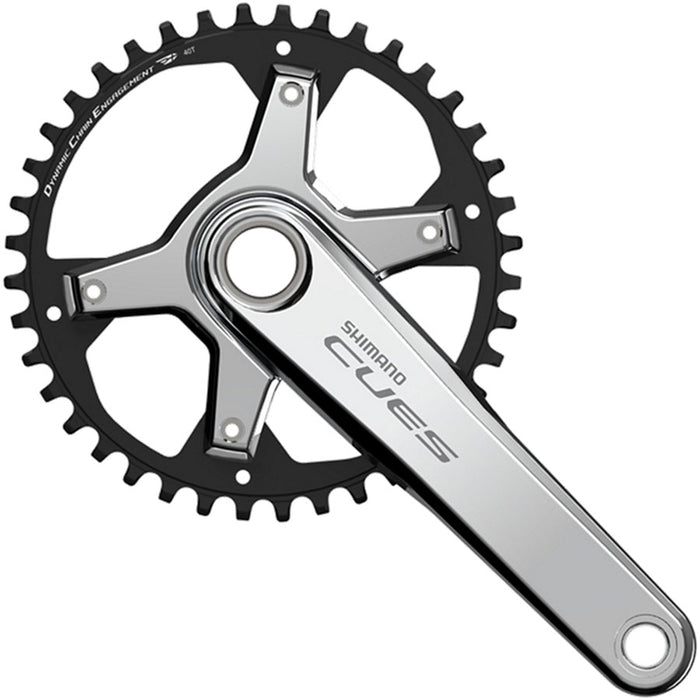 Shimano CUES FC-U6030-1 Crankset - 172.5mm, 9/10/11-Speed, 40t, Asymmetric 110 BCD, Silver