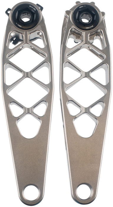 5DEV Titanium MTB Crankset - 165mm, 8-Bolt DM Chainring Interface, Raw Ti