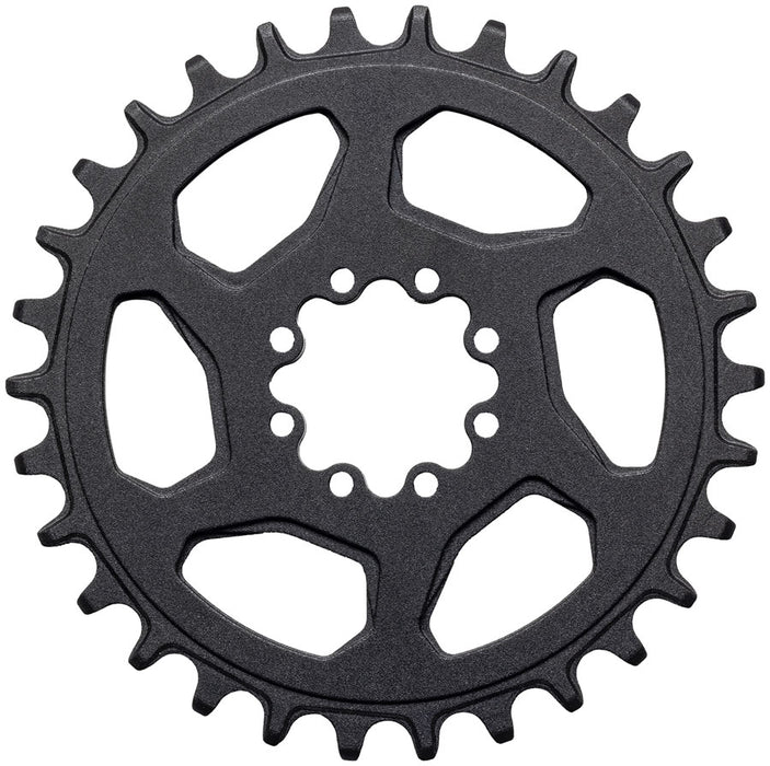 Samox Gold Direct Mount Chainring - 30t, 8-Bolt, 0mm Offset, Aluminum, Sandblast Anodized Black