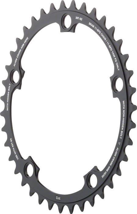 SRAM 11-Speed 39T 130mm BCD YAW Chainring Black Use with 53T