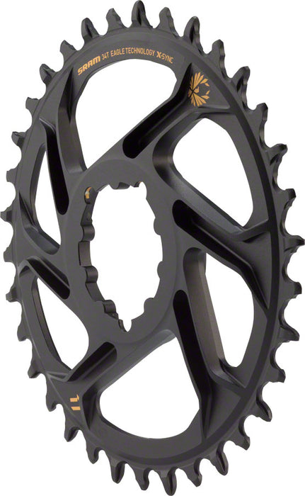 SRAM X-Sync 2 Eagle Direct Mount Chainring 34T 6mm Offset with Gold Logo