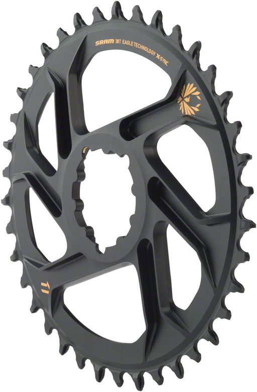 SRAM X-Sync 2 Eagle Direct Mount Chainring 38T 6mm Offset with Gold Logo