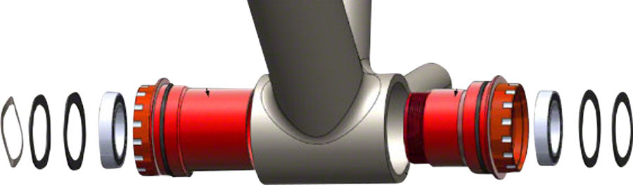 Wheels Manufacturing PressFit 30 to SRAM Thread-Together Bottom Bracket with ZERO Ceramic Hybrid Bearings, Black