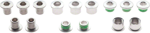 TruVativ Aluminum Chainring Bolt Set for Double plus Inner, Silver, 10 hex bolts and 5 hex nuts