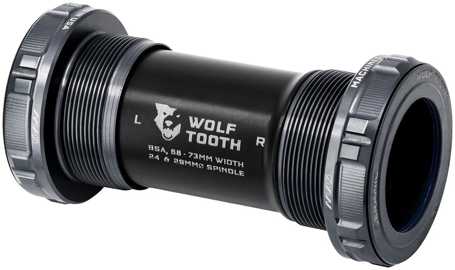 Wolf Tooth MK0 Bottom Bracket - English (BSA), 68/73mm, For 29mm Spindle, Shadow Gray