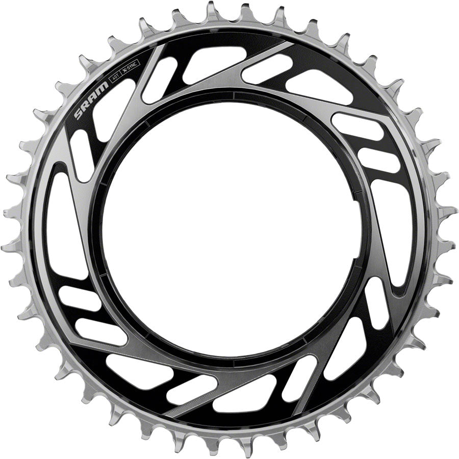 SRAM RED XPLR X-Sync Thread Mount Chainring -  40t, 12/13-Speed, Thread Mount (For RED XPLR AXS PM Spider), 6.5mm Offset, Black/Silver, E1