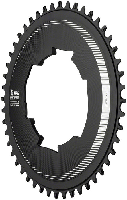 Wolf Tooth Components Aero Chainring, 107 BCD, Drop-Stop B, 48T, Blk