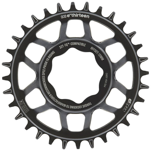 e*thirteen Helix Core e*spec  Chainring, 32T, TQ HPR50 Direct Mount, 55mm Chainline, 12mm Offset, Shimano/Sram 11/12s Compatible, Black