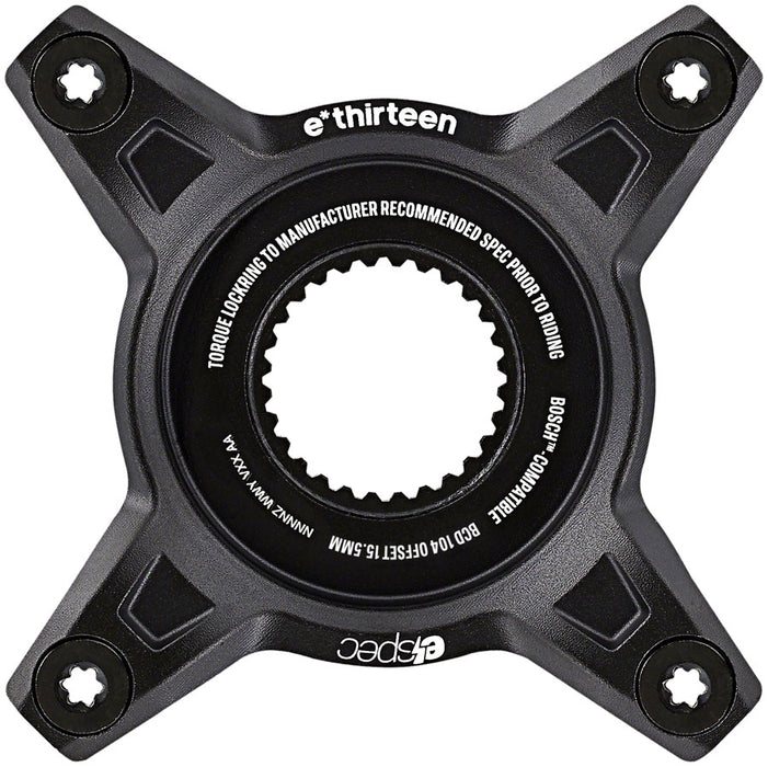 e*thirteen e*spec 104BCD Aluminum Direct Mount Spider - 104BCD, 55mm CL, Incl. Bolts, Bosch Gen4, Black
