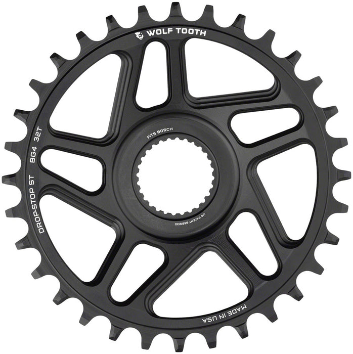 Wolf Tooth Bosch Gen 4 Direct Mount Chainring - Drop-Stop ST, 32T, Black