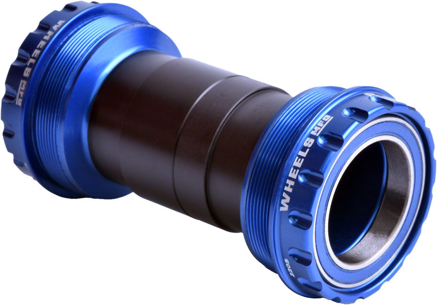 Wheels Manufacturing T47 Outboard Bottom Bracket - For 30mm Spindle, ABEC-3 Bearings, Fits Frames with 68mm-100mm BB Shells, Blue