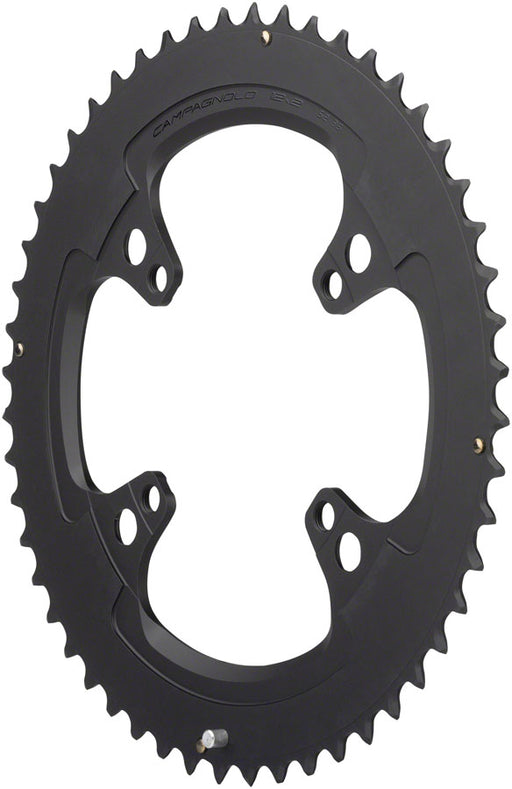 Campagnolo Chorus 12-Speed Chainring and Bolt Set - 52t, 123mm Campagnolo Asymmetric, 4-Bolt, Black