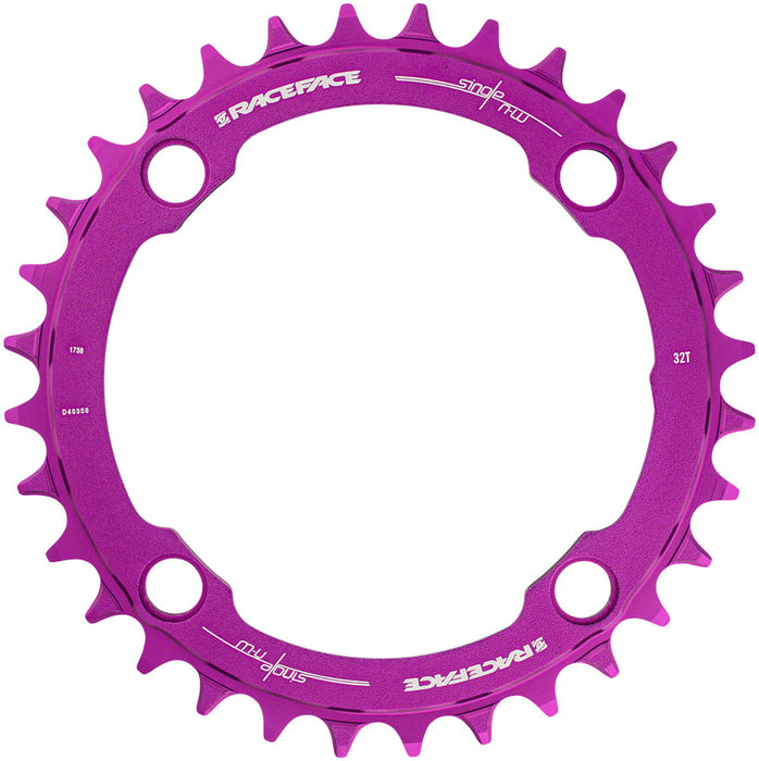 RaceFace 1x Narrow Wide Chainring - 36t, 104 BCD, 10-12 Speed, 7075 Aluminum, Purple