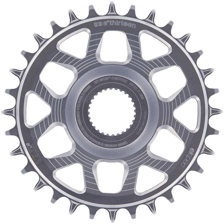 e*thirteen Helix Race e*spec  Chainring - Bosch SX / Gen4 CX Direct Mount, 15mm Offset, 34T, 11/12 Speed, Silver