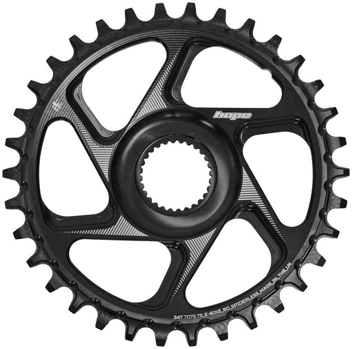Hope Spiderless Chainring -  34T, R22,  Ebike,  Bosch,  Black