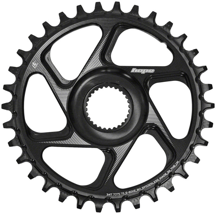Hope Spiderless Chainring -  34T, R22,  Ebike,  Bosch,  Black