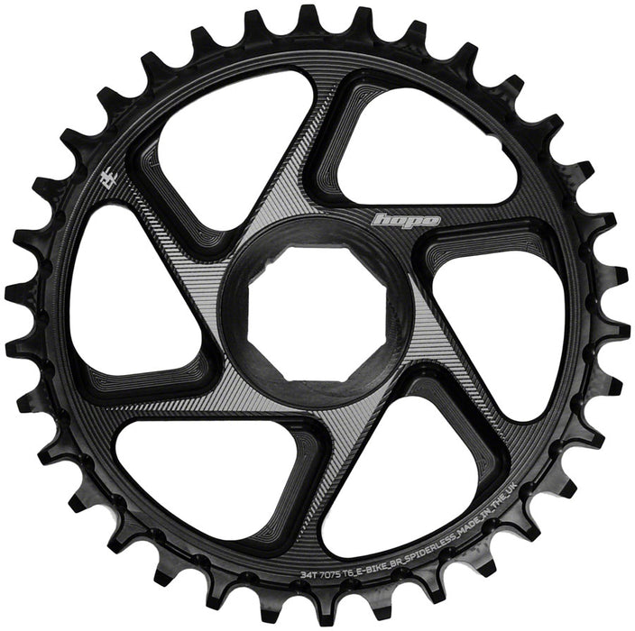 Hope Spiderless Chainring -  34T, R22,  Ebike,  Brose,  Black