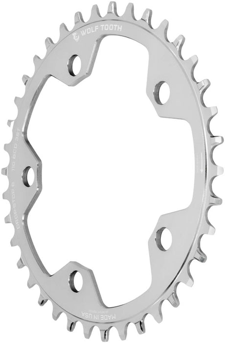 Wolf Tooth Components 5x110BCD CX/Road (Flat Top) Chainring, 38T, Silver