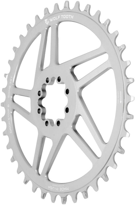 Wolf Tooth Components 8-Bolt Road/Gravel Chainring (Flat Top), 38T, Silver