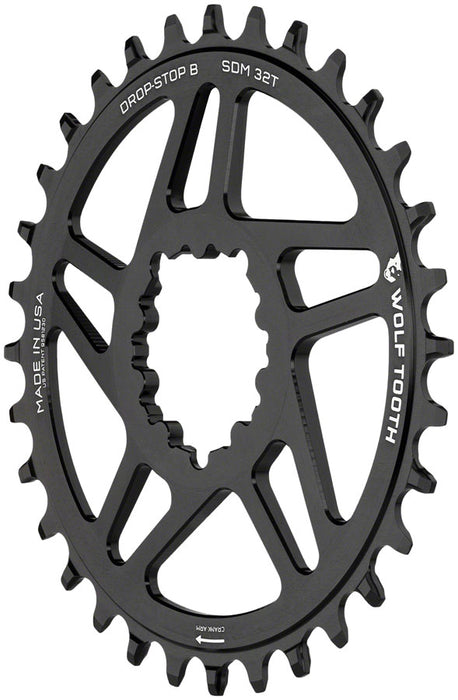 Wolf Tooth Components 3-Bolt Boost Chainring (DropStop-B), 32T - Black