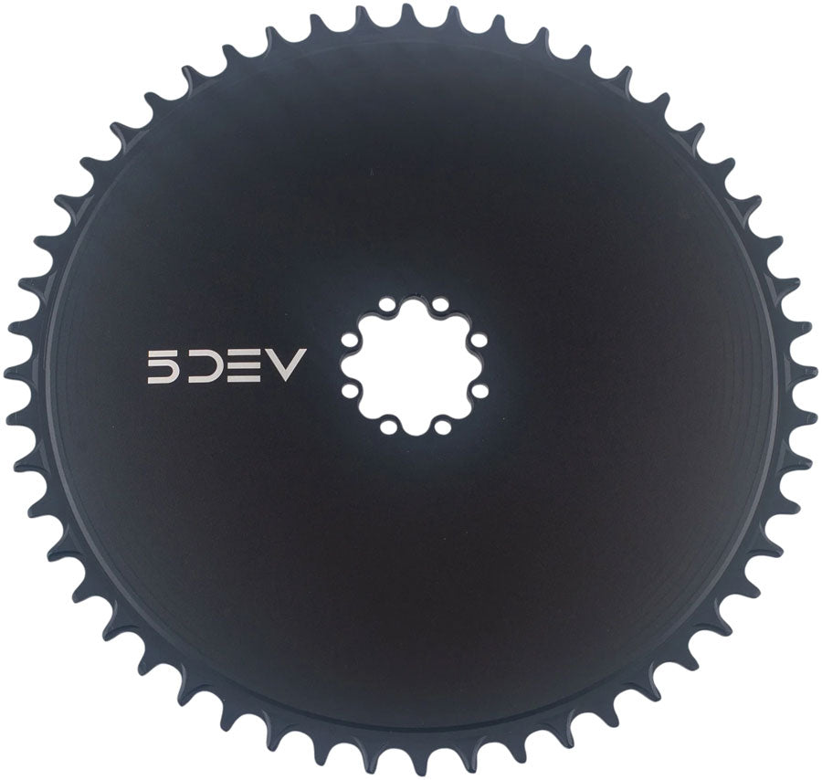 5DEV Aero Direct Mount Chainring - 52t, 8-Bolt, 7mm Offset, Aluminum, Black