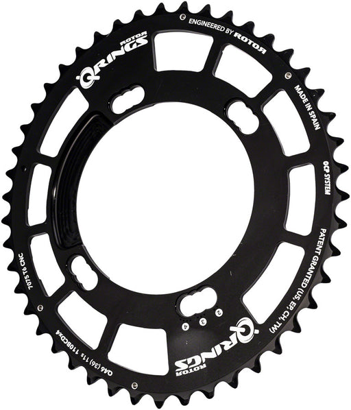 Rotor Q-Ring 110 x 4 Asymmetric BCD Three Position Oval Chainring: 46touter