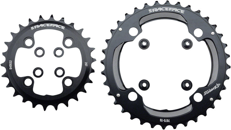 Race Face Turbine 11-Speed Chainring: 64/104mm BCD 26/36t Black