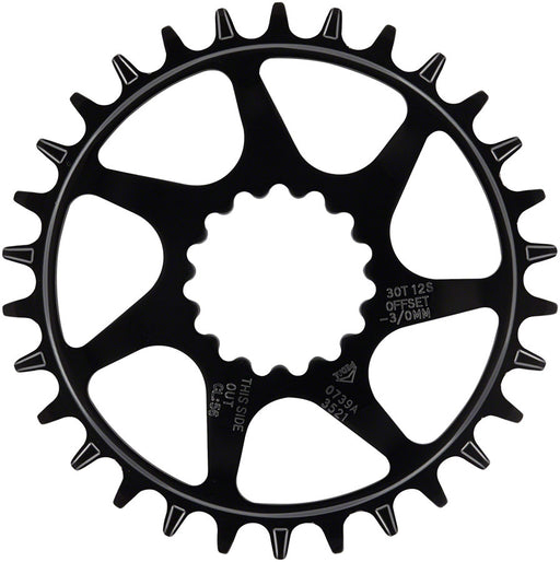 e*thirteen Helix Guidering - 30t, 10/11/12-Speed, 52/55mm Flip Flop CL, 3/5mm Offset, e*thirteen DM, Black