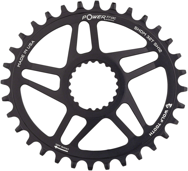 Wolf Tooth Components Elliptical Shimano DM Boost Chainring (HG+), 32T - Blk
