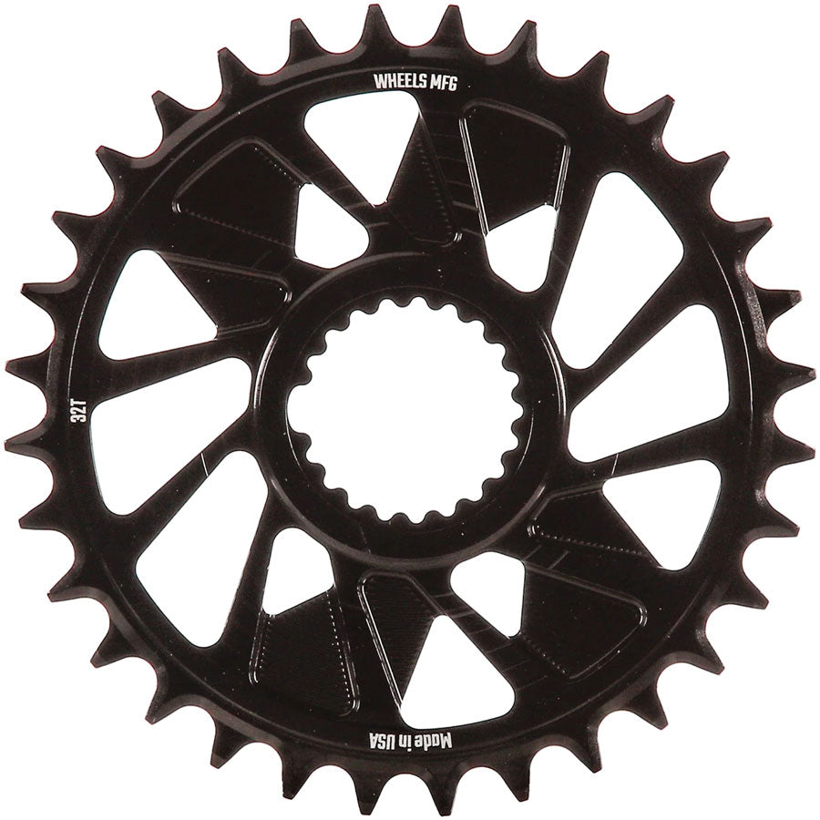 Wheels Manufacturing Direct Mount Chainring - 32t, Shimano Direct Mount, 1.5mm Outboard Offset, T-Type Chain Compatible, Black