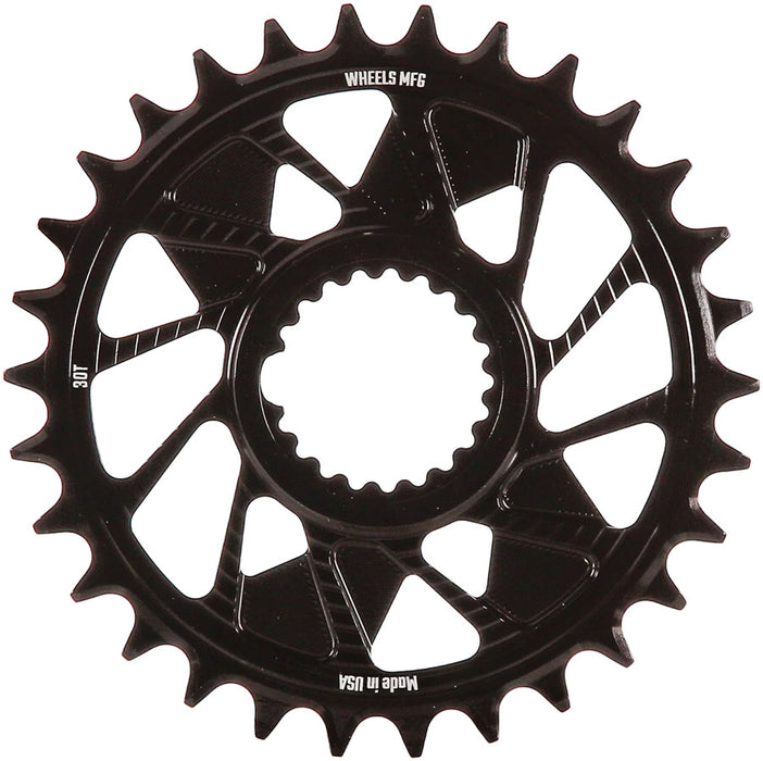 Wheels Manufacturing Direct Mount Chainring - 30t, Shimano Direct Mount, 1.5mm Inboard Offset, T-Type Chain Compatible, Black