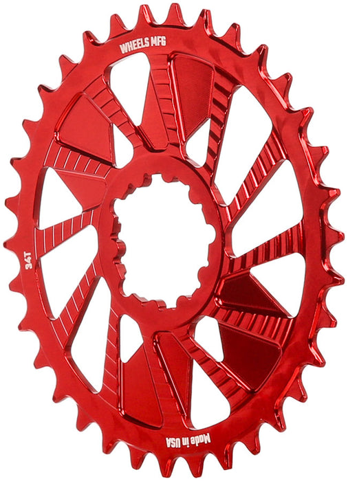 Wheels Mfg SRAM 3-Bolt DM Boost Chainring 34t, Red