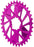 Wheels Manufacturing Direct Mount Chainring - 34t, SRAM 3-Bolt Direct Mount, 3mm Offset, Compatible with Hyperglide+ Chain, Purple