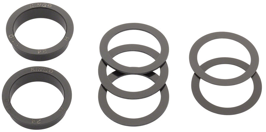 Chris King ThreadFit 24 Bottom Bracket with Fit Kit 4 - English, For Shimano Hollowtech II, Black