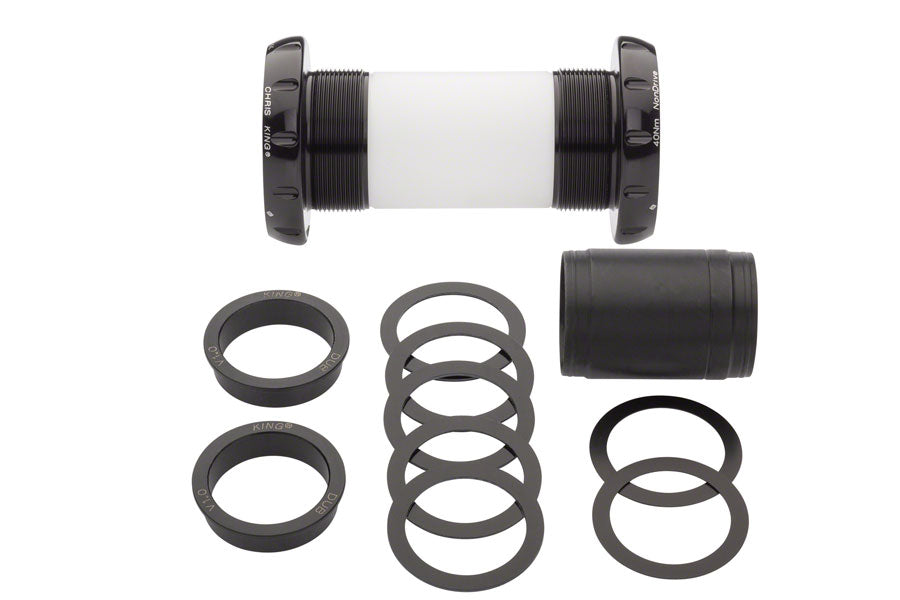 Chris King ThreadFit 30 Bottom Bracket with Fit Kit 2 - English, For DUB Road, Black
