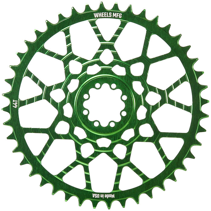 Wheels Manufacturing Gravel Direct Mount Chainring - 44t, SRAM 8-Bolt Direct Mount, 6.5mm Inboard Offset, T-Type Chain Compatible, Blue