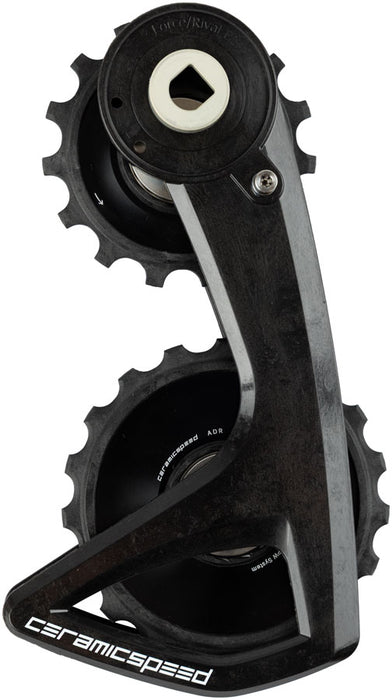 CeramicSpeed OSPW RS Alpha Pulley Wheel System for SRAM Force E1 and Rival E1 AXS - ALPHA Aluminum Pulley, Carbon Cage, Black