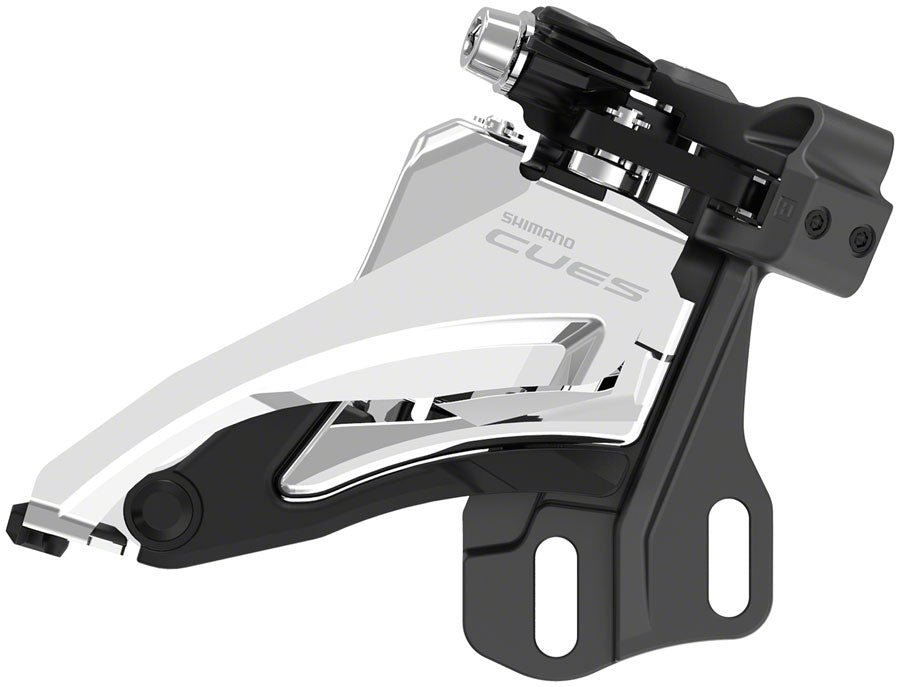 Shimano CUES FD-U6000-E Front Derailleur - 10/11-Speed, Double, Side Swing, E-Type Mount (W/O BB Bracket Plate), 36/40t Max, Black/Silver