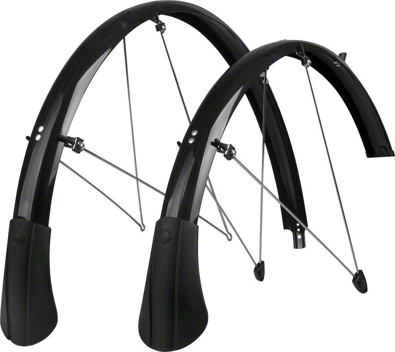 SKS Chromoplastic Longboard P35 Fender Set, Black