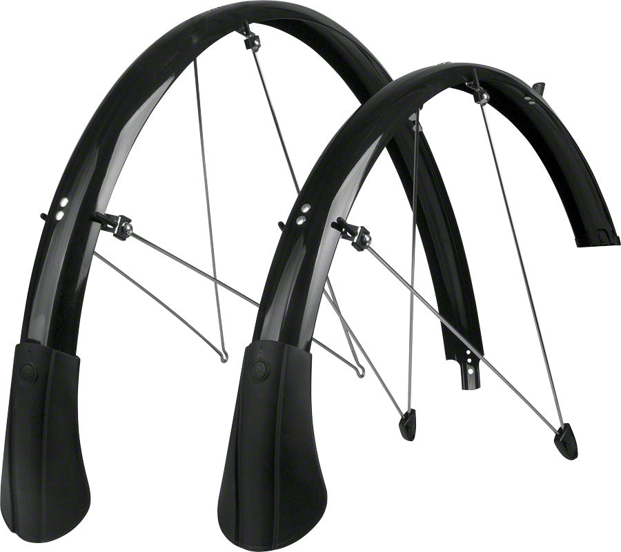 SKS Chromoplastic Longboard P35 Fender Set, Black